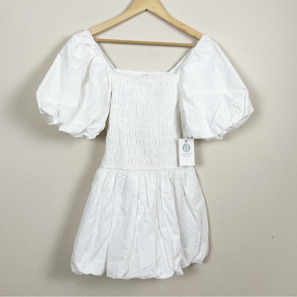 Tuckernuck Hyacinth House Catarina White Puff Sleeve Mini Dress Size XS - Picture 1 of 7
